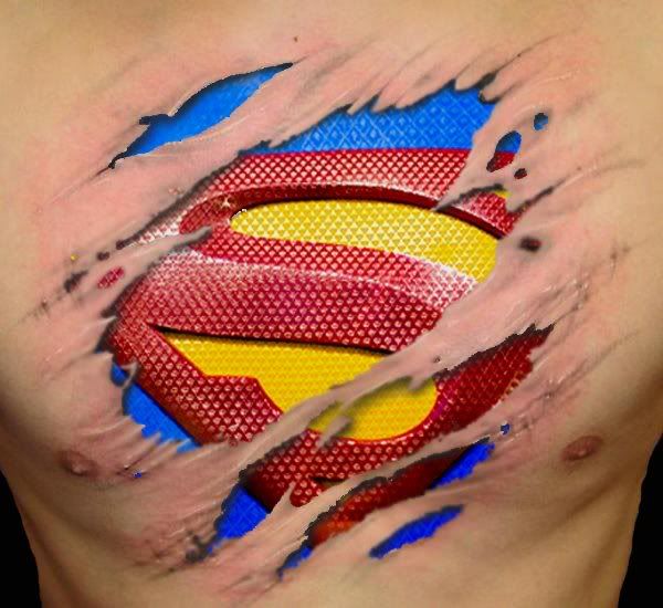  tattoo of Spider-man on it. Then i got the idea of taking the superman 