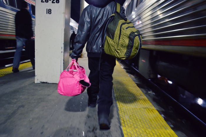 getting off the train