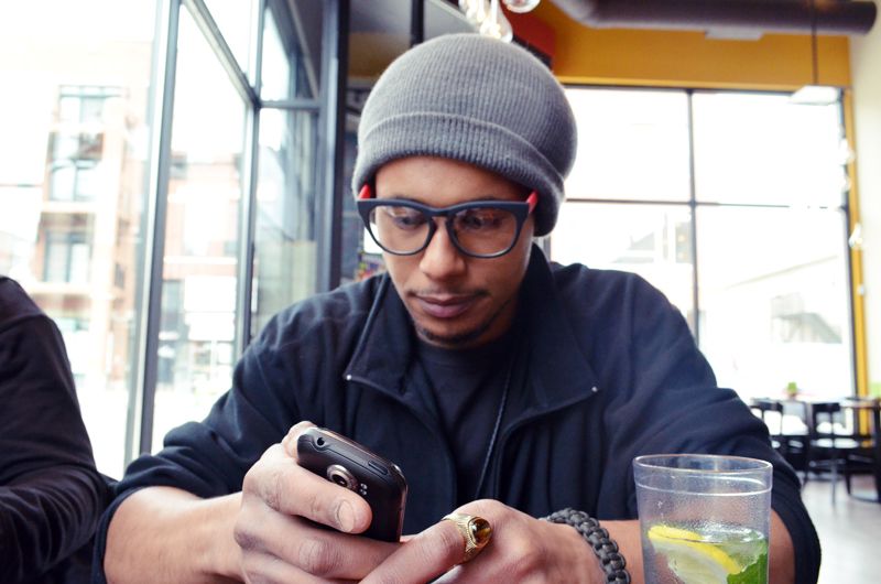 E with glasses