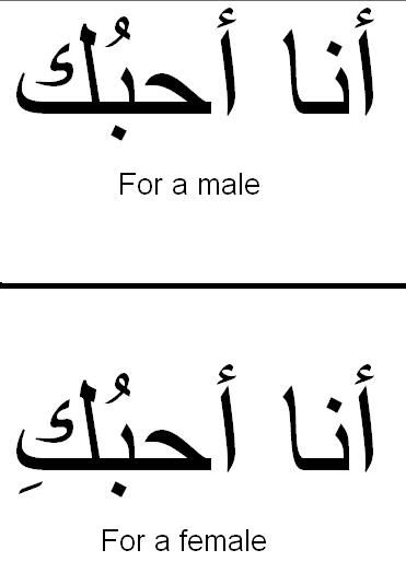 How do you write in arabic I love you?