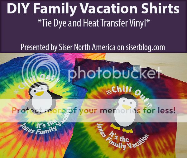  Create your own matching family vacation shirts using tie dye and heat transfer vinyl!