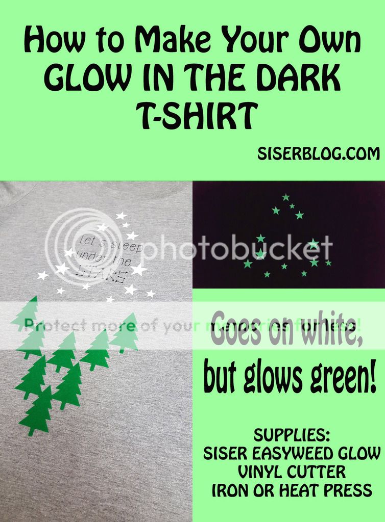 Create your own glow in the dark tshirt for camping fun for the kids or adults. Let's sleep under the stars in Siser EasyWeed Glow heat transfer vinyl! Lightweight and comfortable vinyl makes it so you don't even realize it's on the shirt. Just a few supplies needed to make your on glow in the dark shirts. Click on this post to see the whole tutorial!