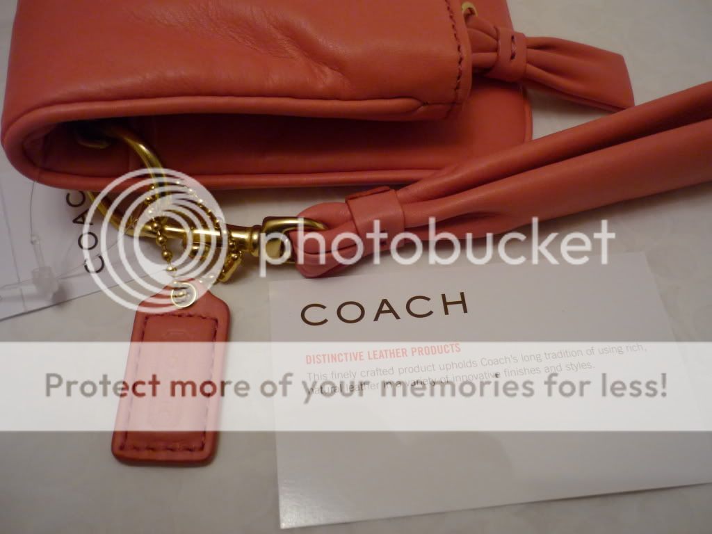 COACH Resort Punch PINK leather Wristlet 42414 NWT + receipt  